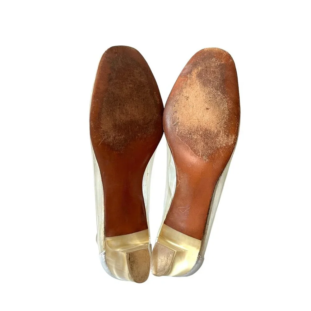 Vintage 60s Herbert Levine Clear Vinyl Lucite Heels Rhinestone Pumps Beth Levine